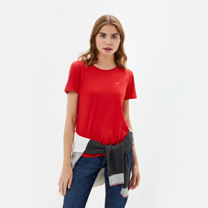 Tommy Hilfiger dámské červené tričko Jersey - S (XA9)
